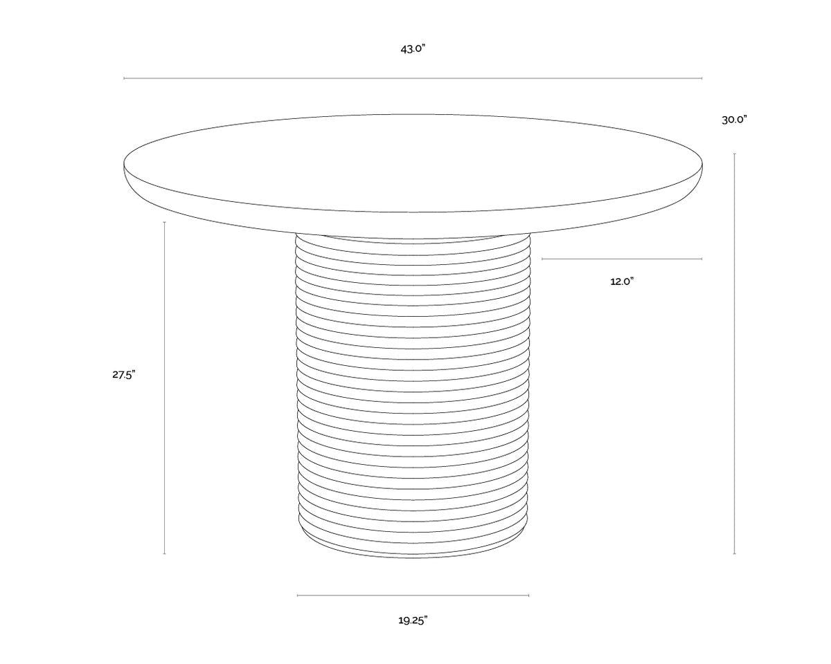 SUNPAN Riva Concrete Round Outdoor Dining Table