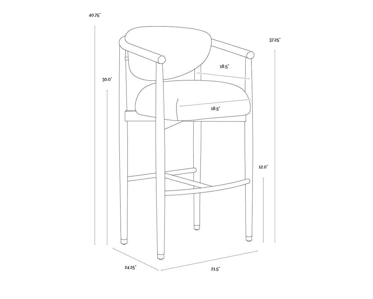 SUNPAN Sigrid Soft Fabric Barstool