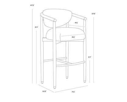 SUNPAN Sigrid Soft Fabric Barstool