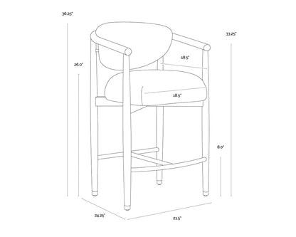 SUNPAN Sigrid Fabric Counter Stool