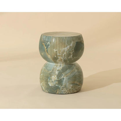 SUNPAN Gemina Green Concrete Outdoor End Table