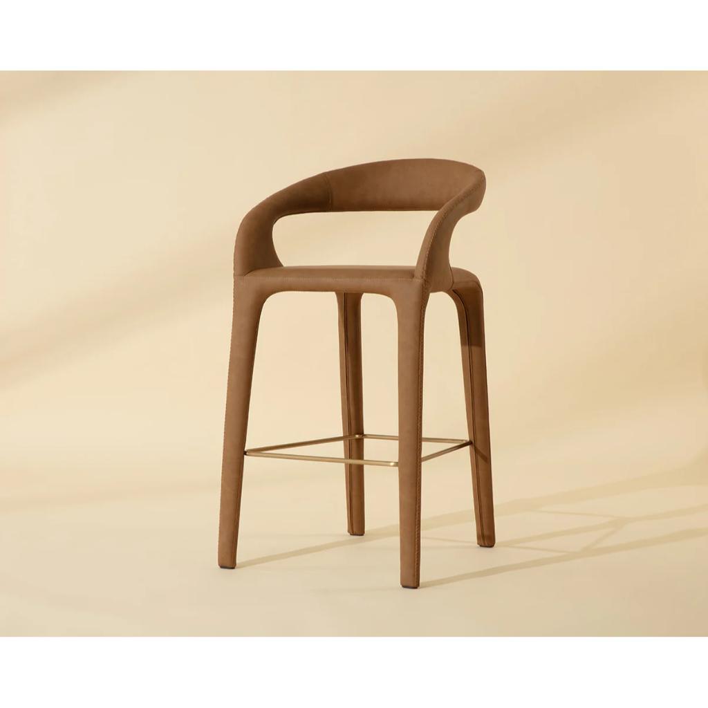 SUNPAN Atika Faux Leather Sculpted Barstool