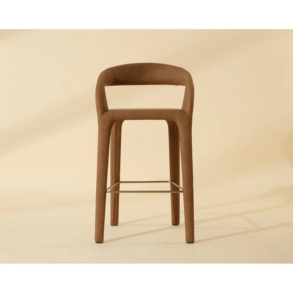 SUNPAN Atika Faux Leather Sculpted Barstool