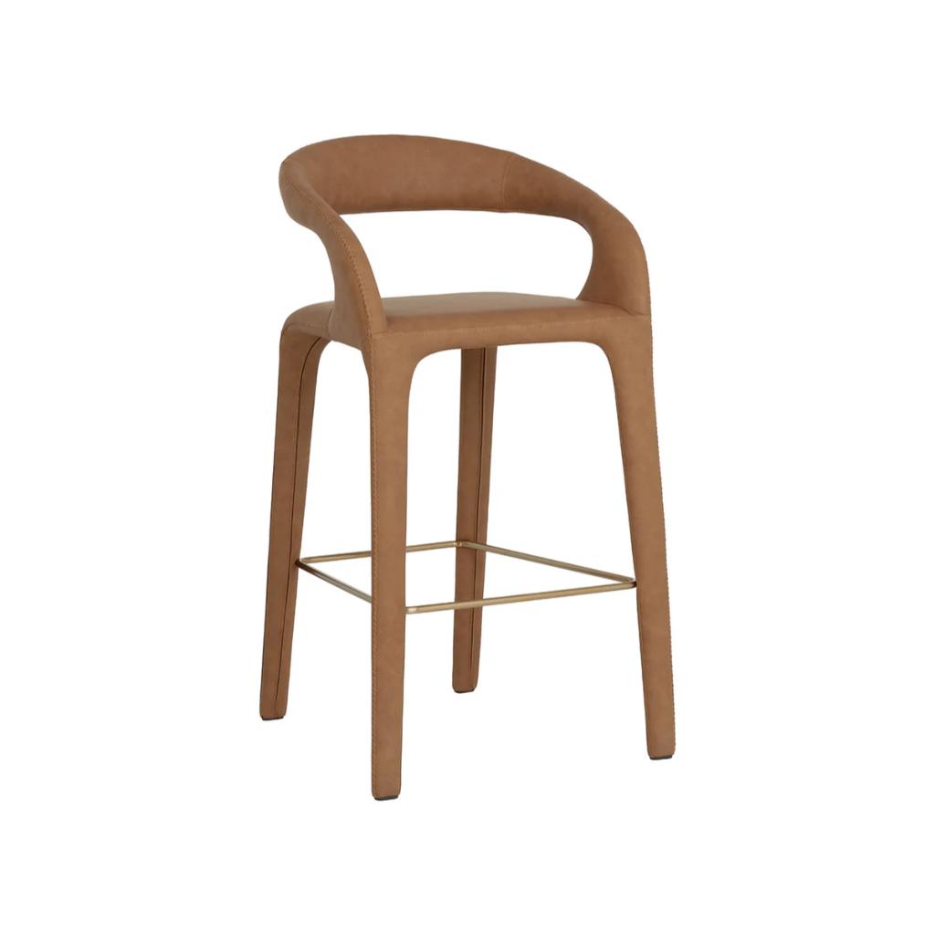 SUNPAN Atika Faux Leather Sculpted Barstool