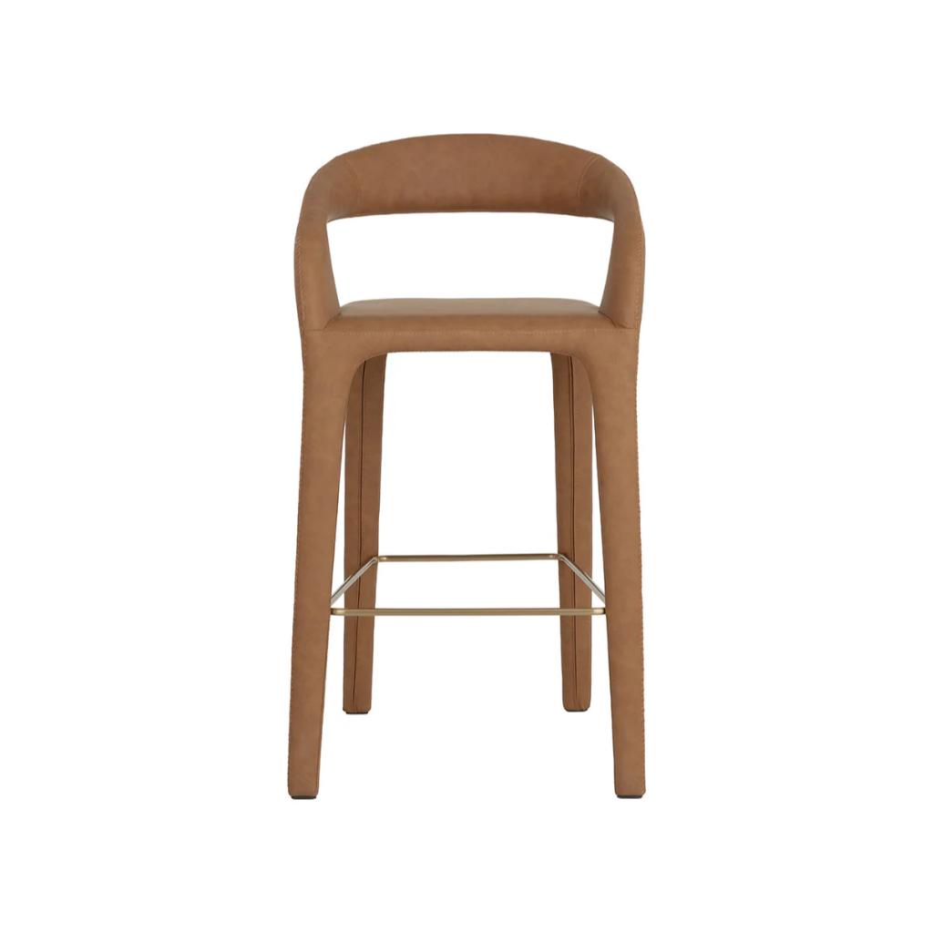 SUNPAN Atika Faux Leather Sculpted Barstool