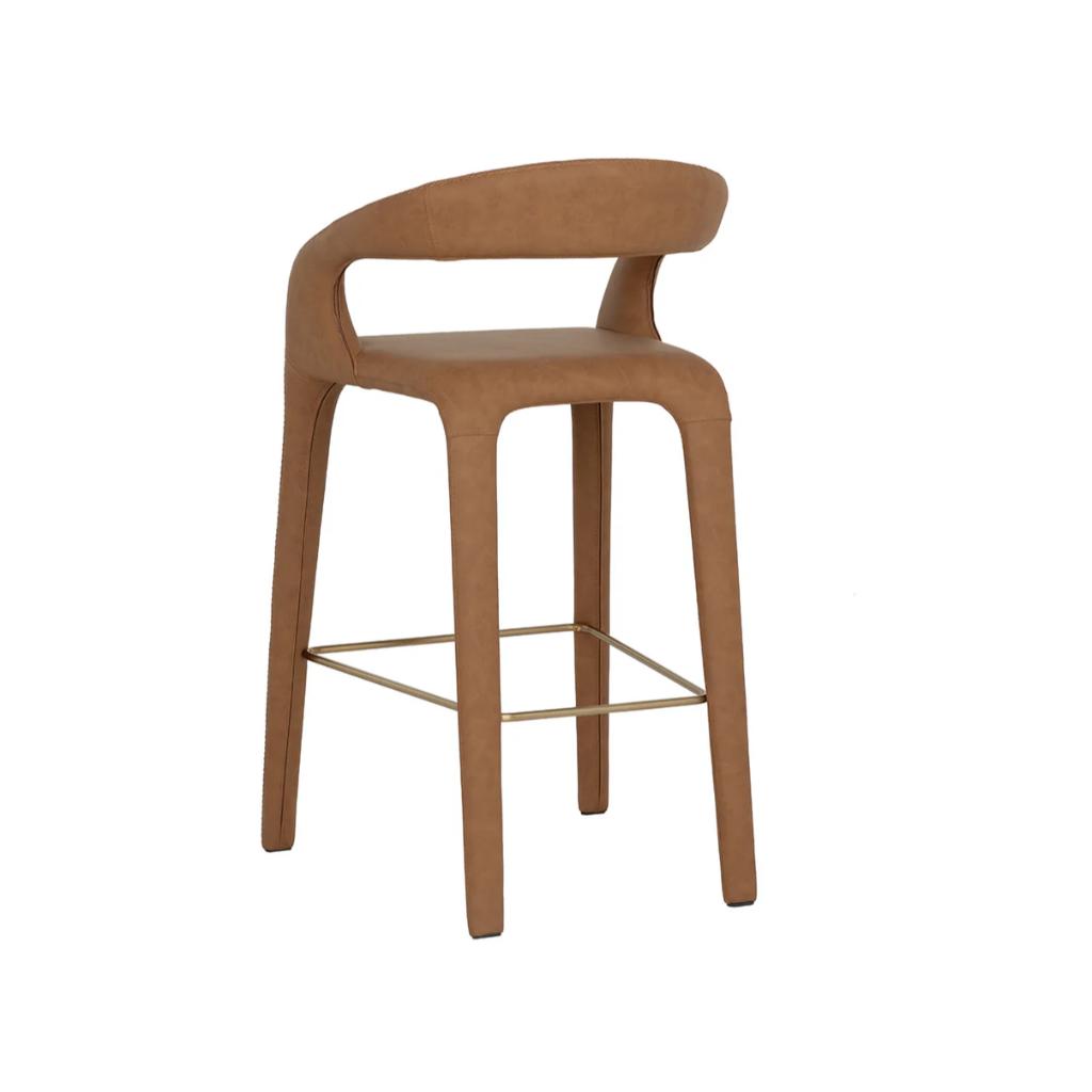 SUNPAN Atika Faux Leather Sculpted Barstool