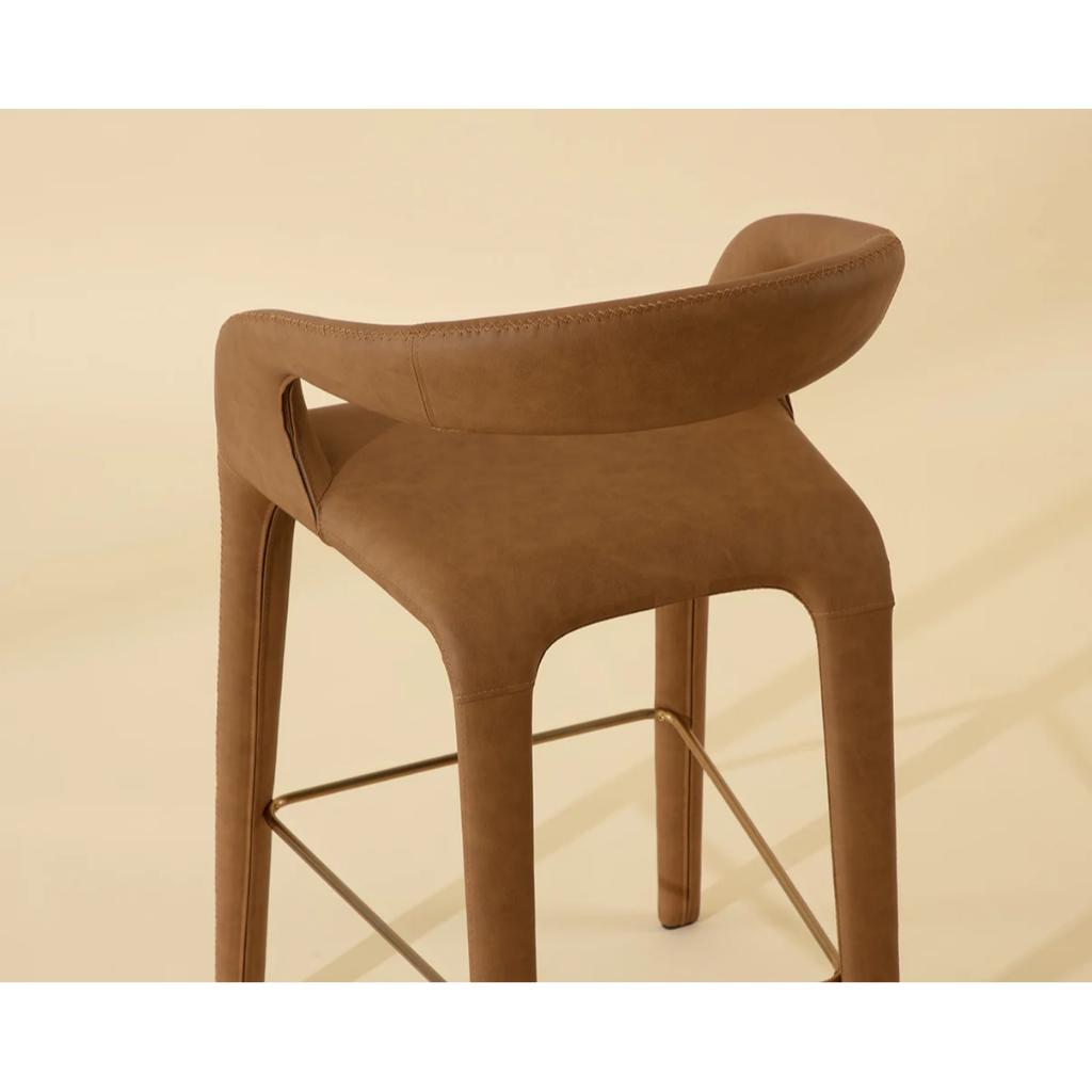 SUNPAN Atika Faux Leather Sculpted Barstool