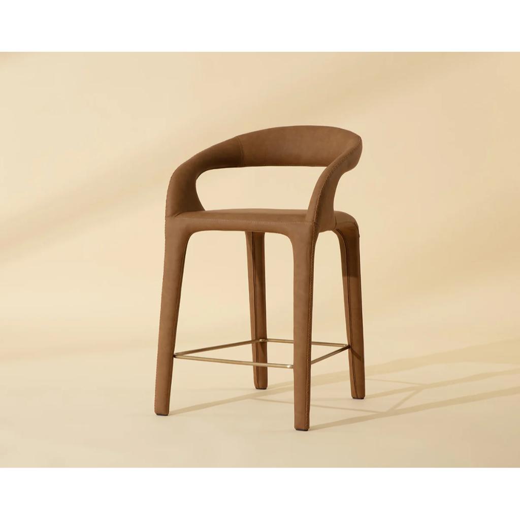 SUNPAN Atika Faux Leather Sculpted Counter Stool