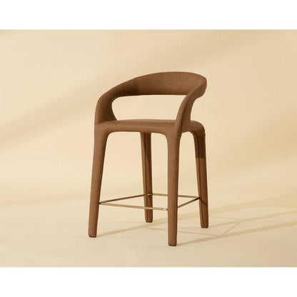 SUNPAN Atika Faux Leather Sculpted Counter Stool