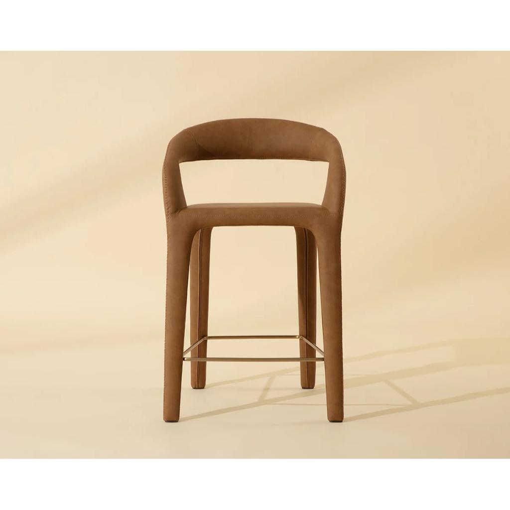 SUNPAN Atika Faux Leather Sculpted Counter Stool