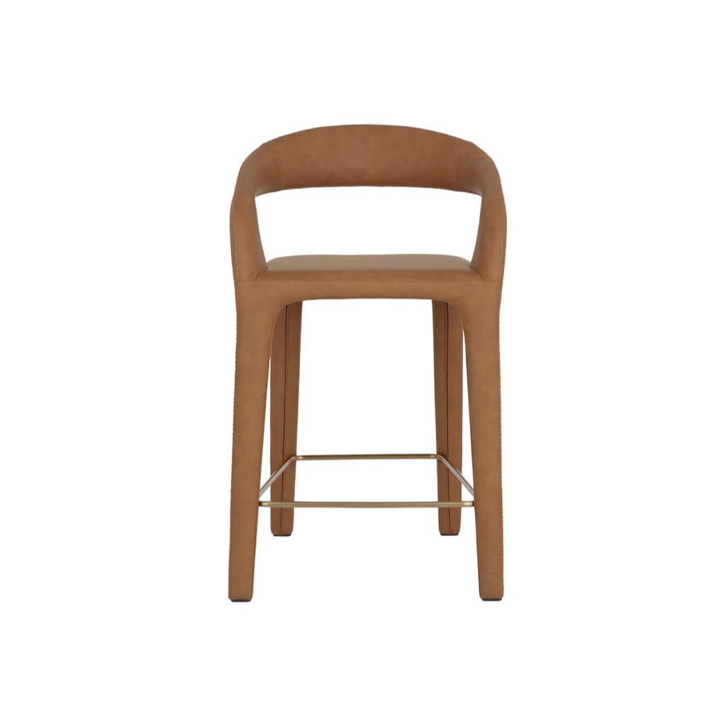 SUNPAN Atika Faux Leather Sculpted Counter Stool