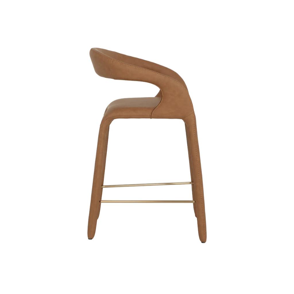 SUNPAN Atika Faux Leather Sculpted Counter Stool