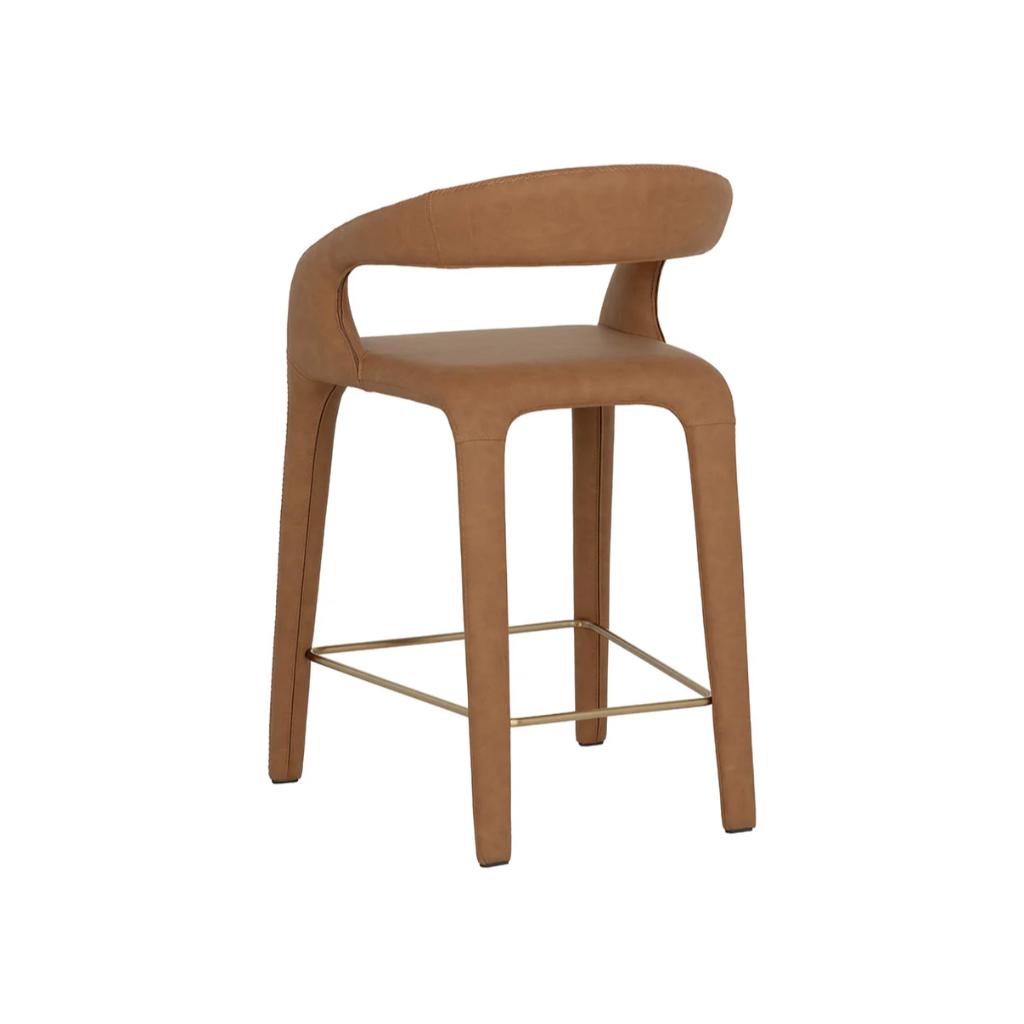 SUNPAN Atika Faux Leather Sculpted Counter Stool