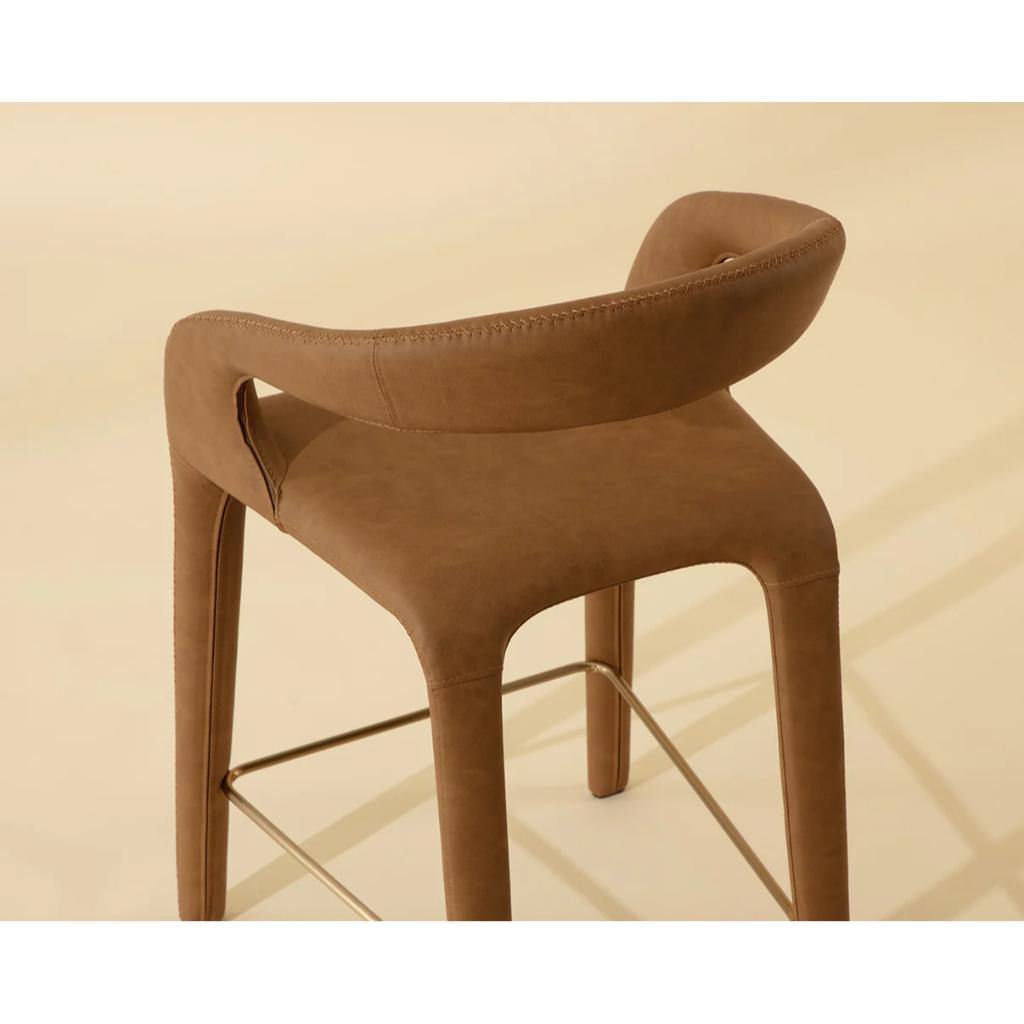 SUNPAN Atika Faux Leather Sculpted Counter Stool