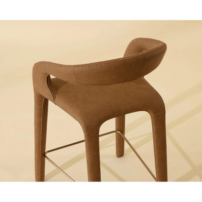 SUNPAN Atika Faux Leather Sculpted Counter Stool