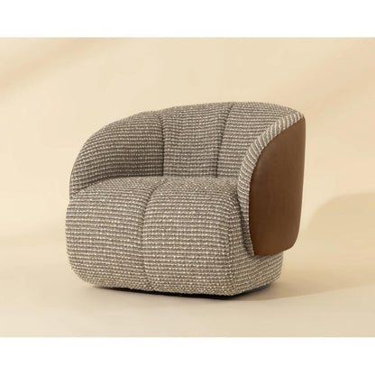 SUNPAN Camie Leather Swivel Lounge Chair