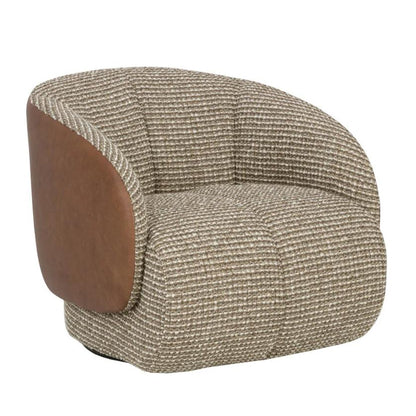 SUNPAN Camie Leather Swivel Lounge Chair