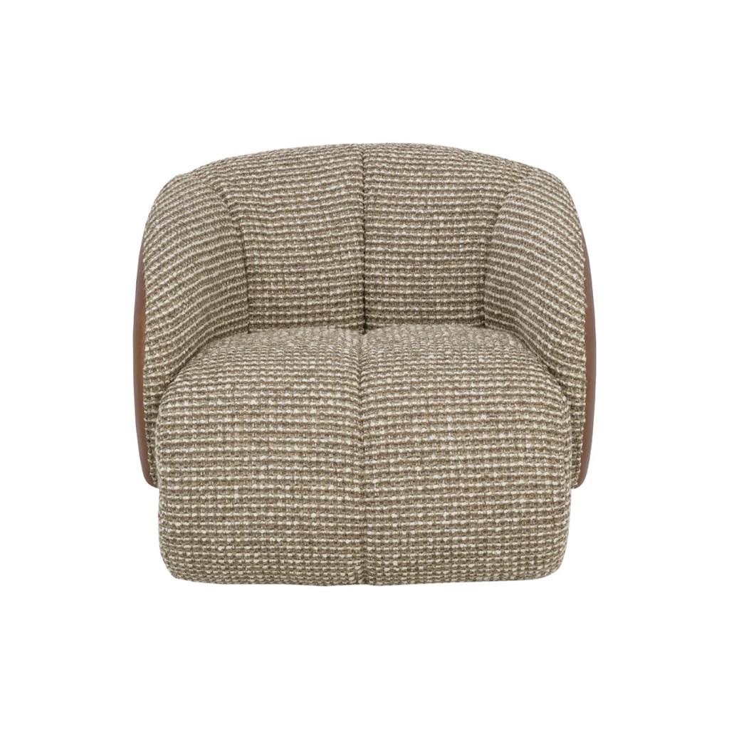 SUNPAN Camie Leather Swivel Lounge Chair