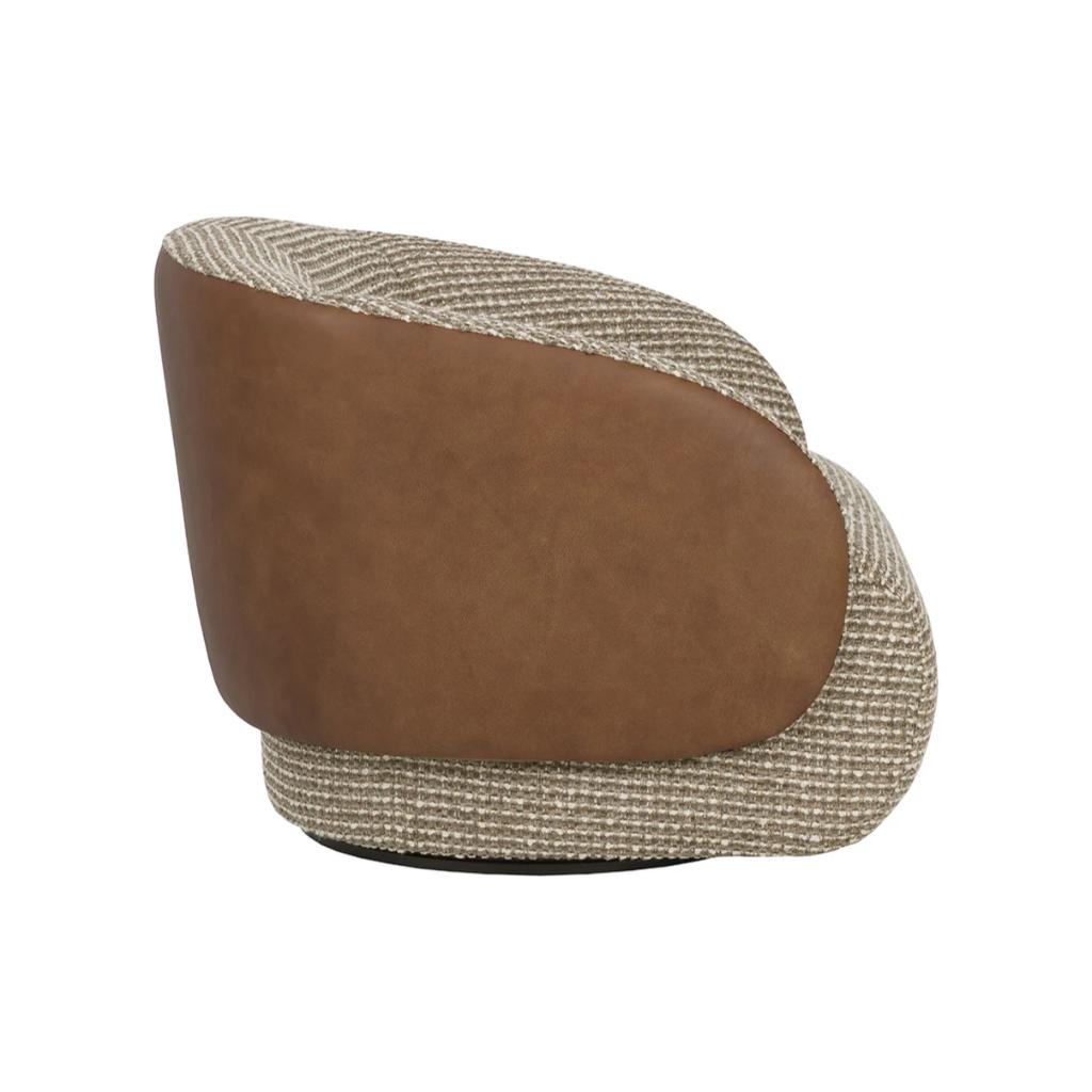 SUNPAN Camie Leather Swivel Lounge Chair