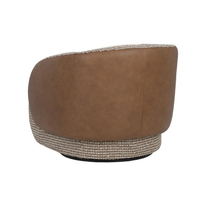 SUNPAN Camie Leather Swivel Lounge Chair