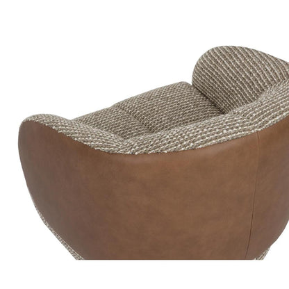 SUNPAN Camie Leather Swivel Lounge Chair