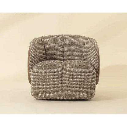 SUNPAN Camie Leather Swivel Lounge Chair