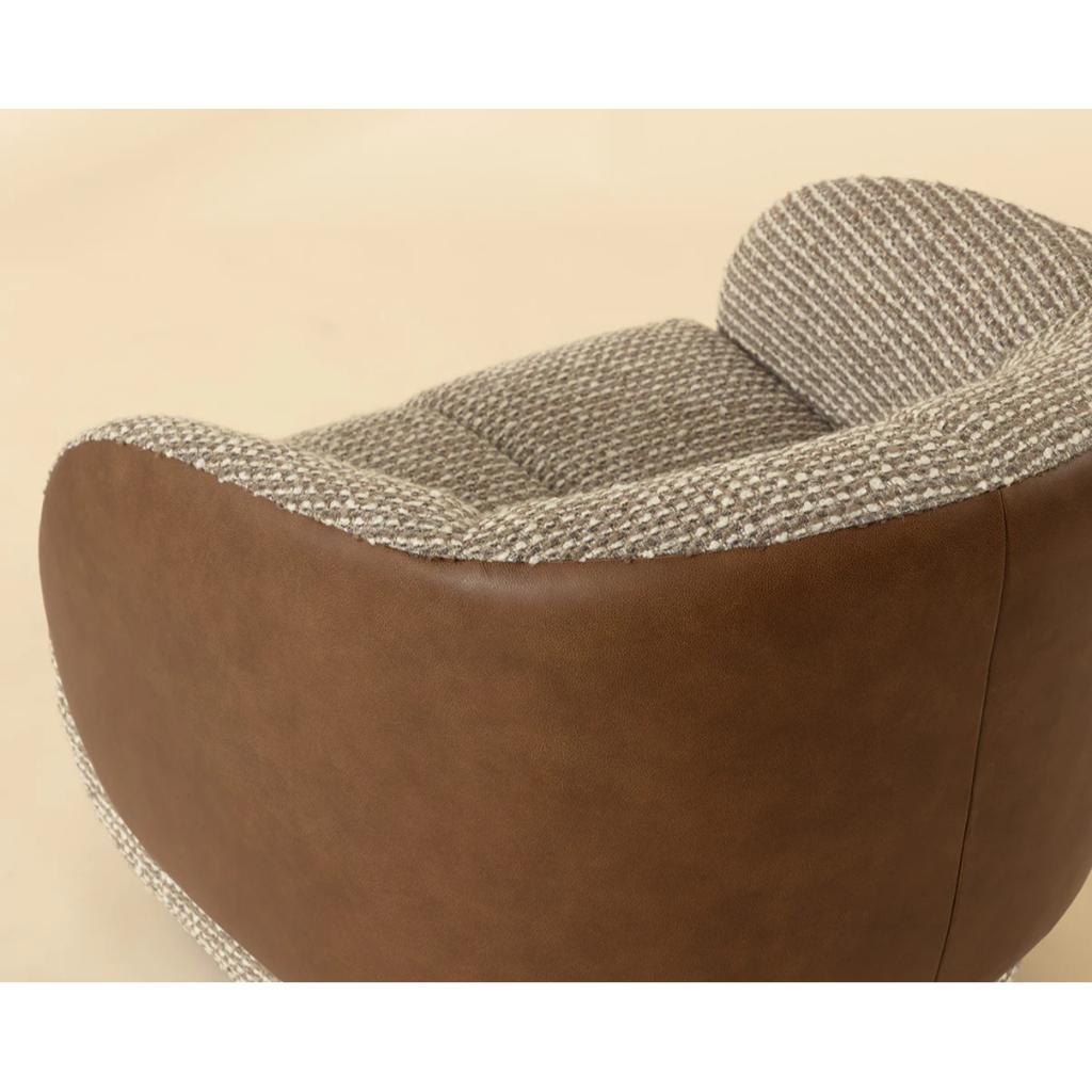SUNPAN Camie Leather Swivel Lounge Chair