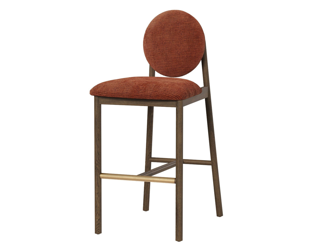 SUNPAN Orabell Mid-Century Faux Leather Barstool