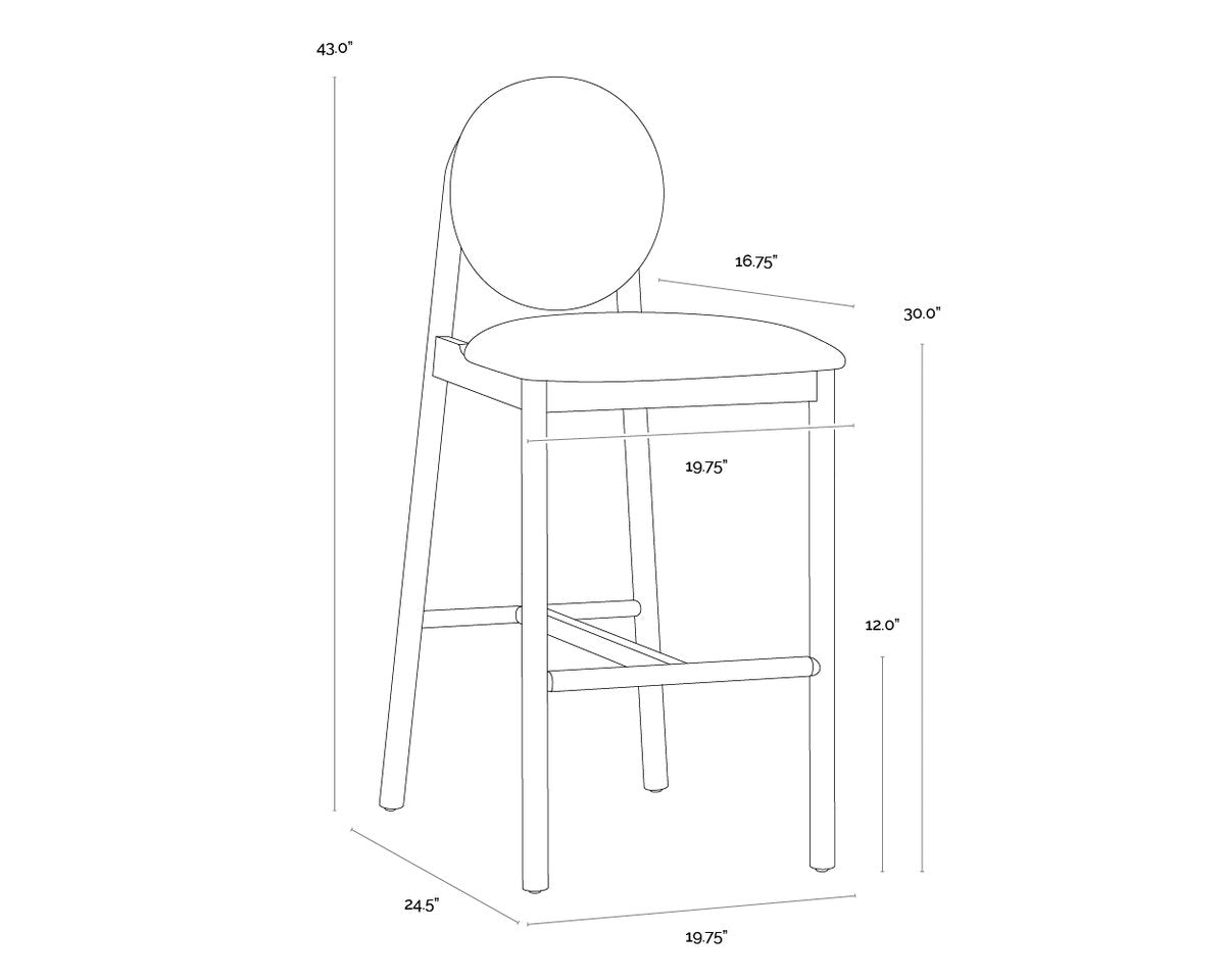 SUNPAN Orabell Mid-Century Faux Leather Counter Stool