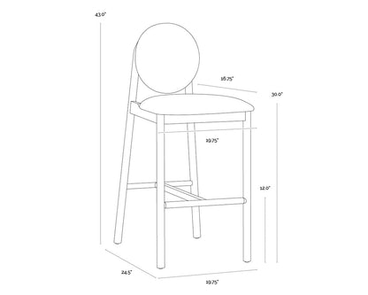 SUNPAN Orabell Mid-Century Faux Leather Counter Stool