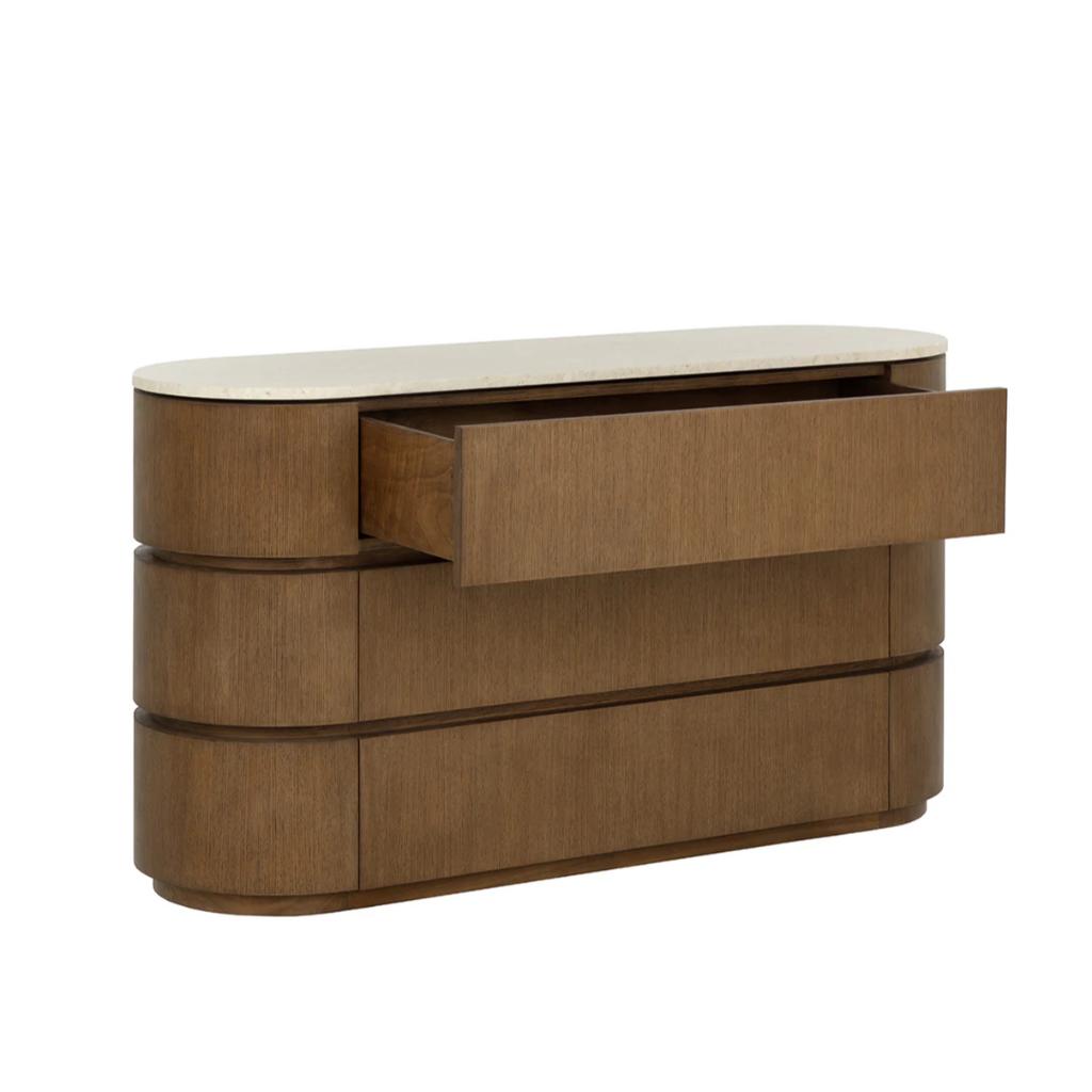SUNPAN Caldora Three Drawers Wood Dresser