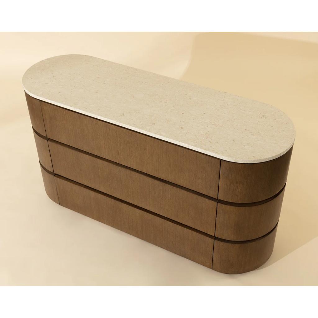SUNPAN Caldora Three Drawers Wood Dresser