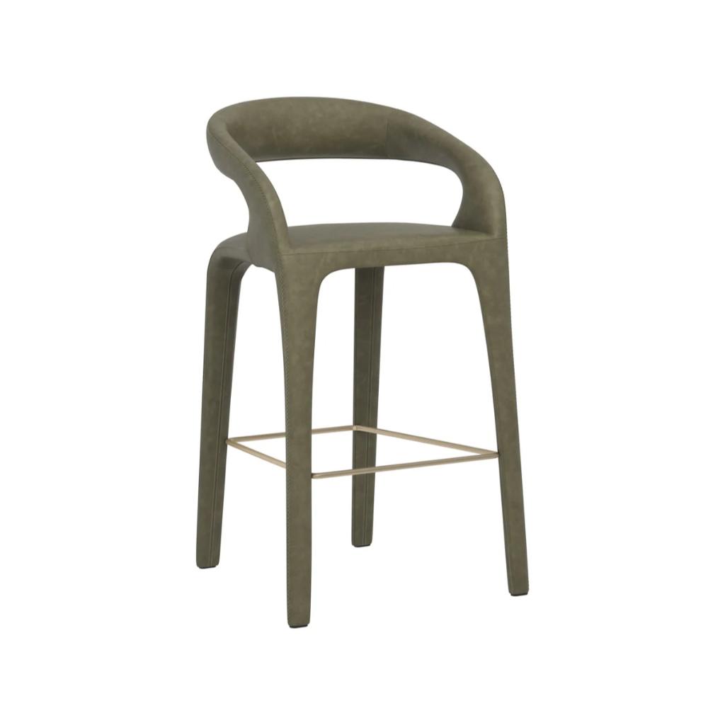SUNPAN Atika Faux Leather Sculpted Barstool