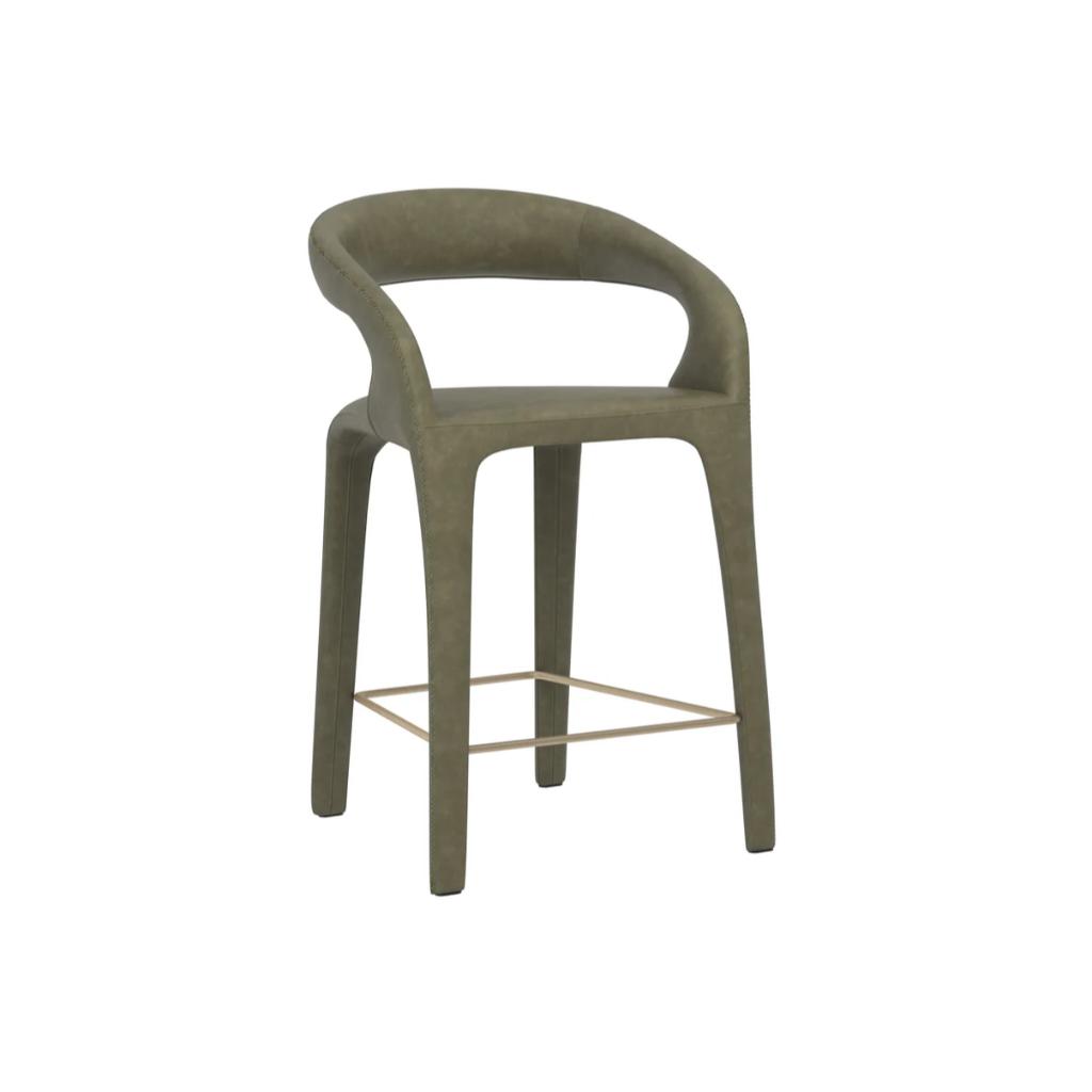 SUNPAN Atika Faux Leather Sculpted Counter Stool