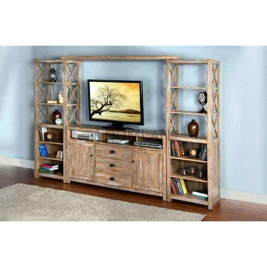 114" Entertainment Wall Unit TV Stand Media Console Farmhouse Entertainment Wall Unit Sideboards and Things By Sunny D