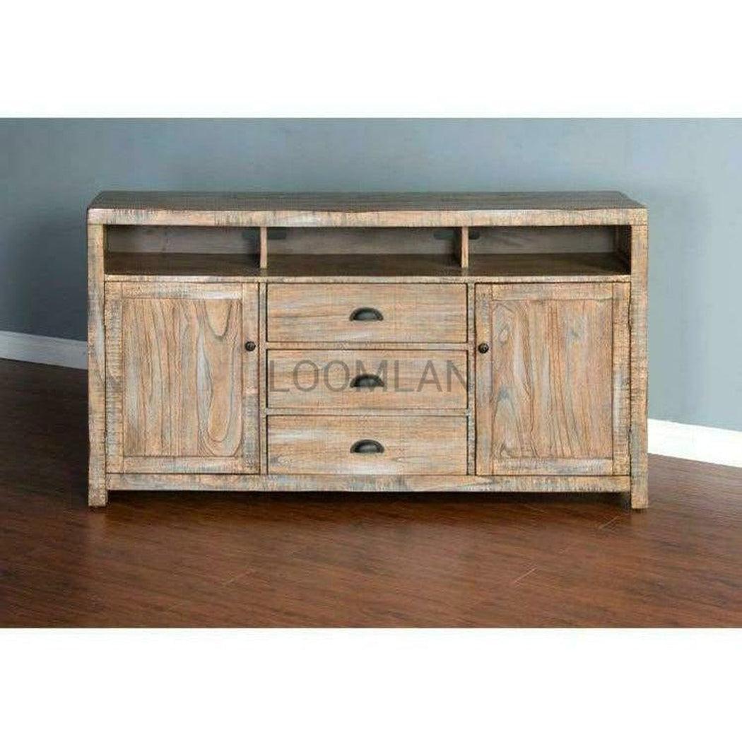 114" Entertainment Wall Unit TV Stand Media Console Farmhouse Entertainment Wall Unit Sideboards and Things By Sunny D