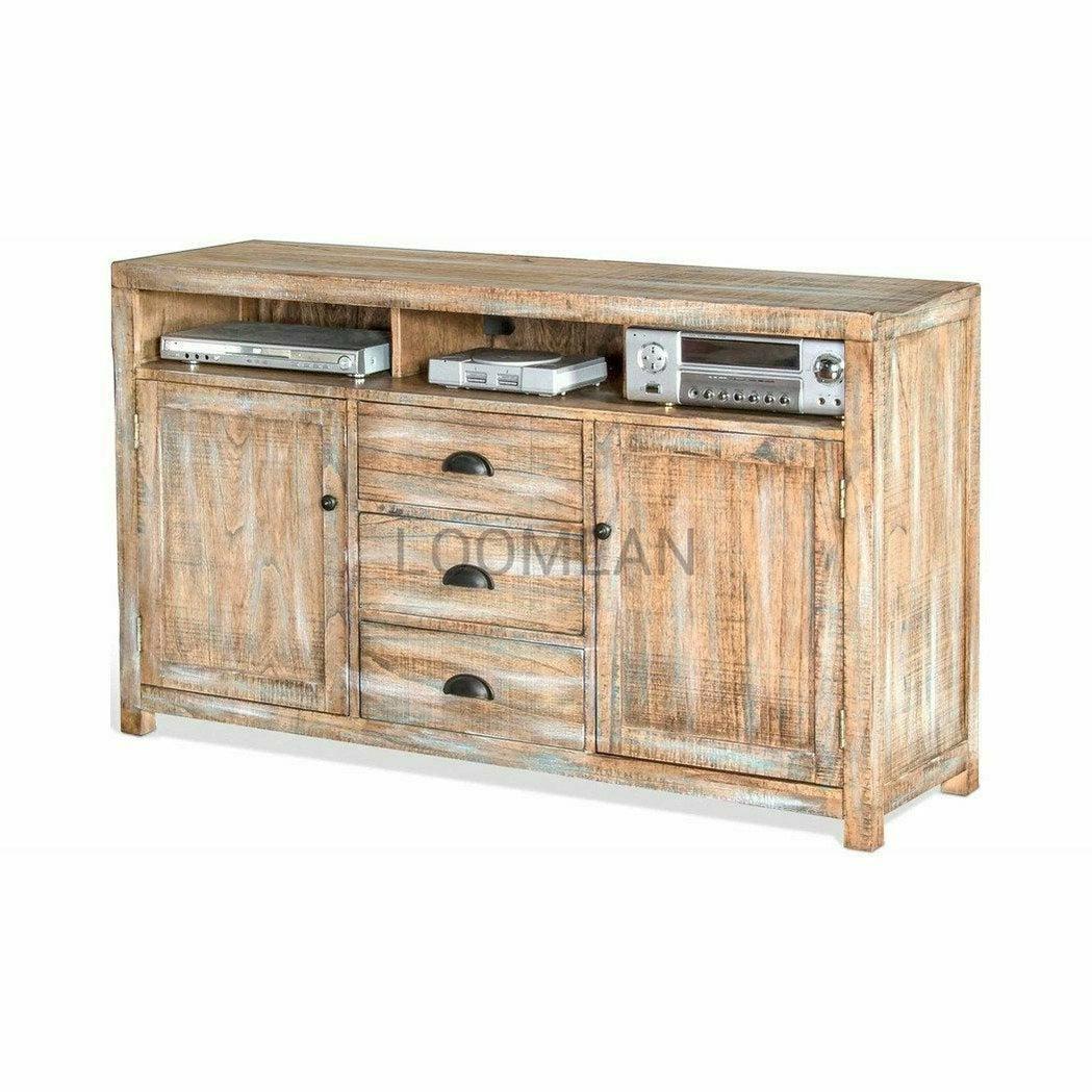 114" Entertainment Wall Unit TV Stand Media Console Farmhouse Entertainment Wall Unit Sideboards and Things By Sunny D