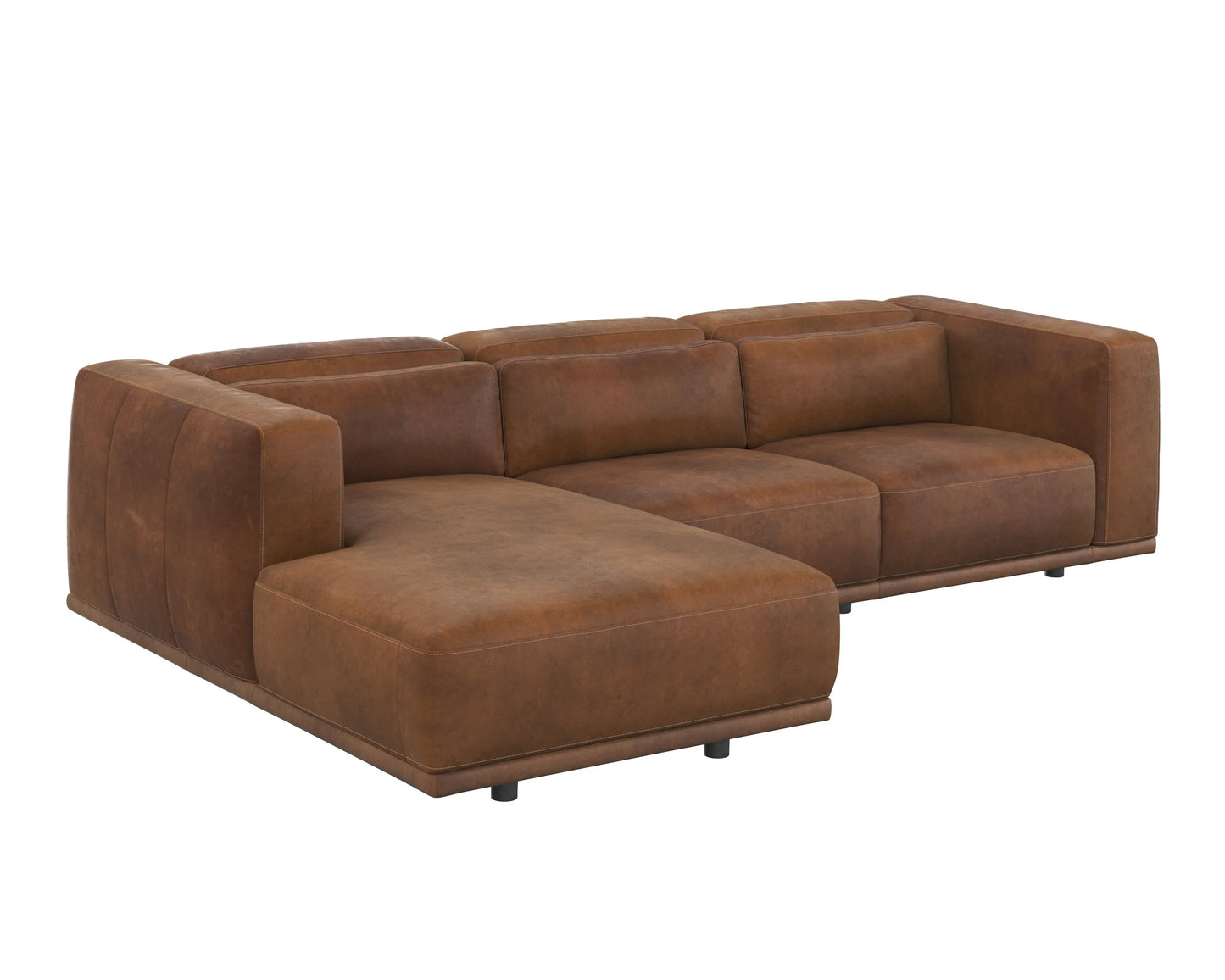 Beau Leather Upholstered Sofa Chaise