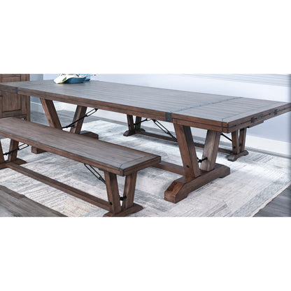 Sunny D Yellowstone Extendable Dining Table with Folding Leaves