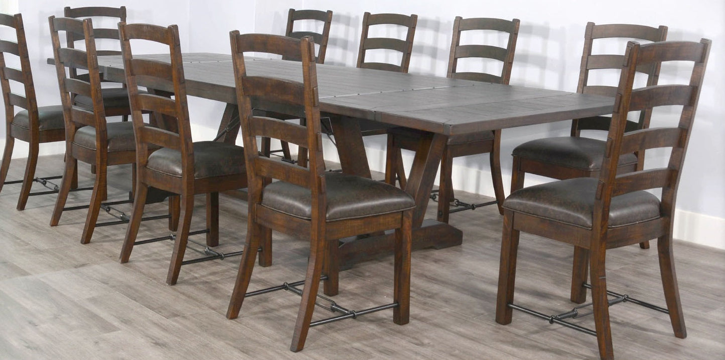 Sunny D Homestead Extendable Dining Table with Folding Leaves