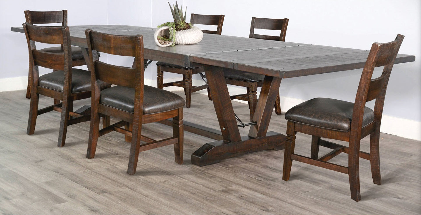 Sunny D Homestead Extendable Dining Table with Folding Leaves