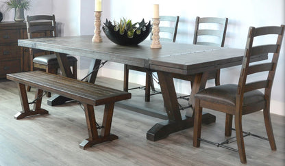 Sunny D Homestead Extendable Dining Table with Folding Leaves