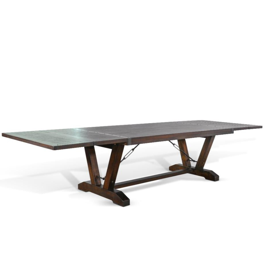 Sunny D Homestead Extendable Dining Table with Folding Leaves
