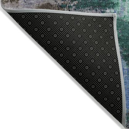 Iriara Green Washable Indoor-Outdoor Rug