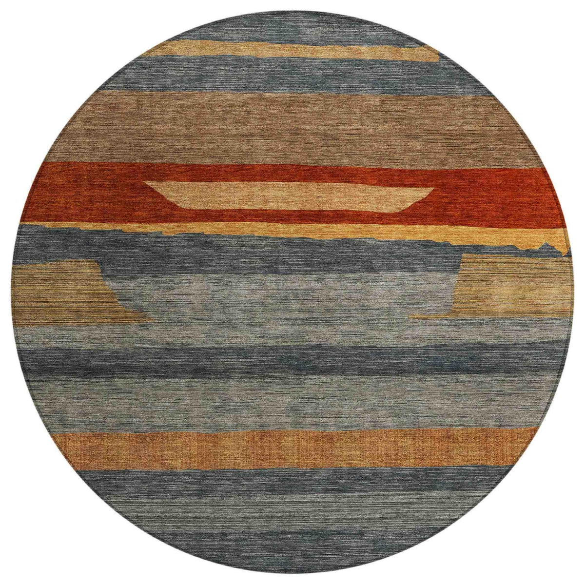 Haelora Blue Washable Indoor-Outdoor Rug