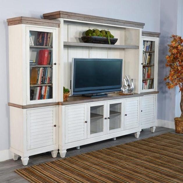 119" Entertainment Wall Unit With Light TV Stand White Modern Entertainment Wall Unit Sideboards and Things By Sunny D
