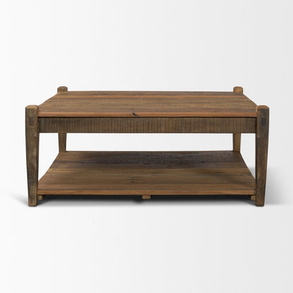 Ashwick 44" Dark Brown Reclaimed Wood Square Coffee Table -- Dark Brown