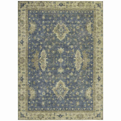 Iriaris Blue Washable Indoor-Outdoor Rug