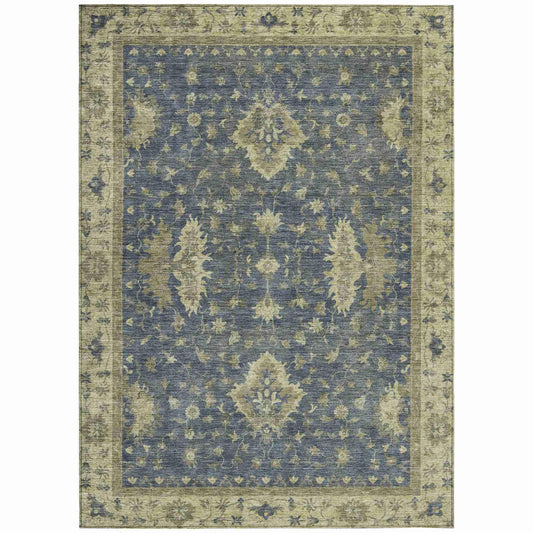 Iriaris Blue Washable Indoor-Outdoor Rug
