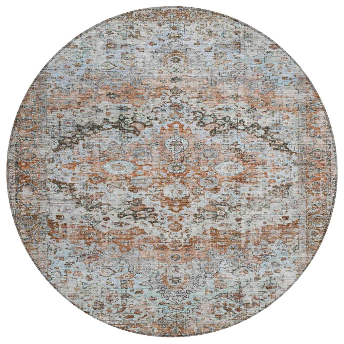Jaelien Orange Washable Indoor-Outdoor Rug